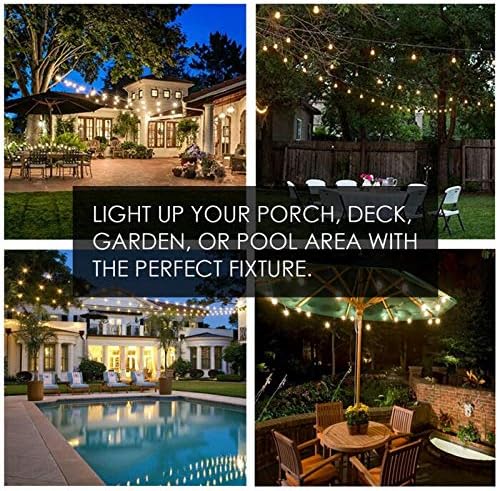 SUNTHIN White String Lights, 144FT(3 Pack 48ft) White Outdoor Lights with Shatterproof LED Bulbs for Patio, Garden, Backyard, Porch, Cafe, Deck, Wedding, Party