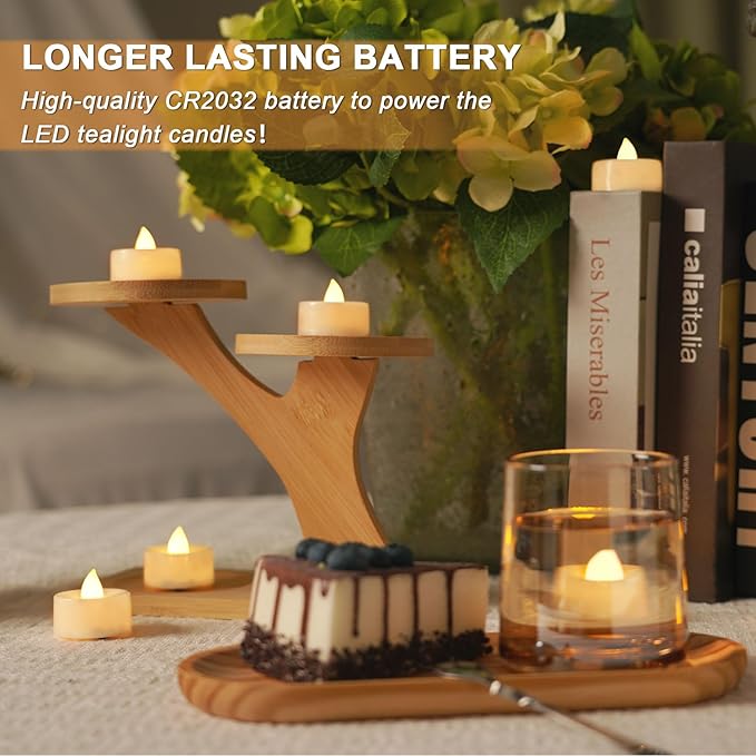 BEICHI Flameless Candles, 50Pack Battery Operated Candles, LED Tea Lights Candles Battery Operated, Flickering Fake Candles for Wedding Halloween Christmas Diwali- Warm White