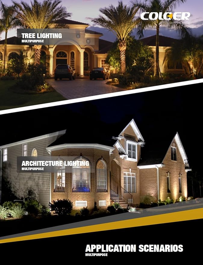 COLOER Die-cast Brass Landscape Spotlight 1-Pack with 5W Aluminum Housing LED MR16 Bulb,12V AC/DC Low Voltage Copper Outdoor Lighting, Directional Garden Patio Spot Up Light (102B Brass Finish)