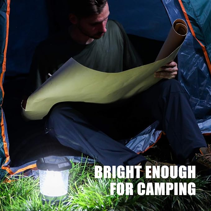 LED Camping Lantern, 1500 LM Lanterns for Power Outages with 4 D Batteries Included, Battery Powered Lantern Flashlight with 4 Light Modes, Weatherproof Tent Light for Storms and Hurricanes