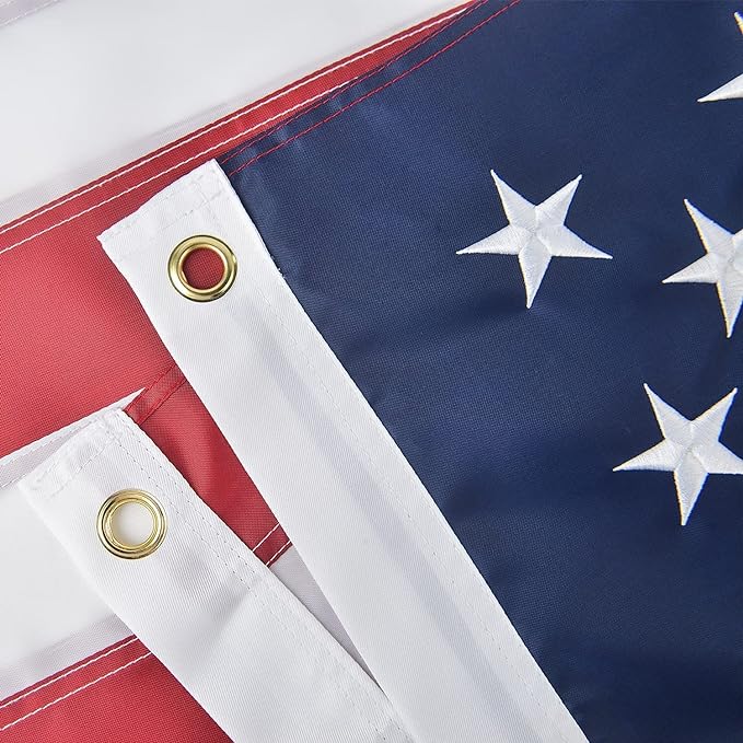 American Flag 5x8 FT, US Flag USA High Wind with Embroidered Stars, Sewn Stripes, Brass Grommets, Durable USA Flag Outdoor Outside