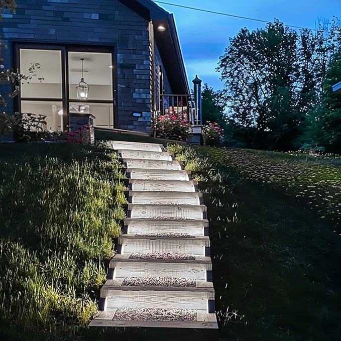 Solar Step Lights for Outside,24pack Solar Stair Lights Outdoor Waterproof IP67,Outdoor Deck Step Lights,Solar Outdoor Lights for Staircase,Patio,Front Step(Cool White)…
