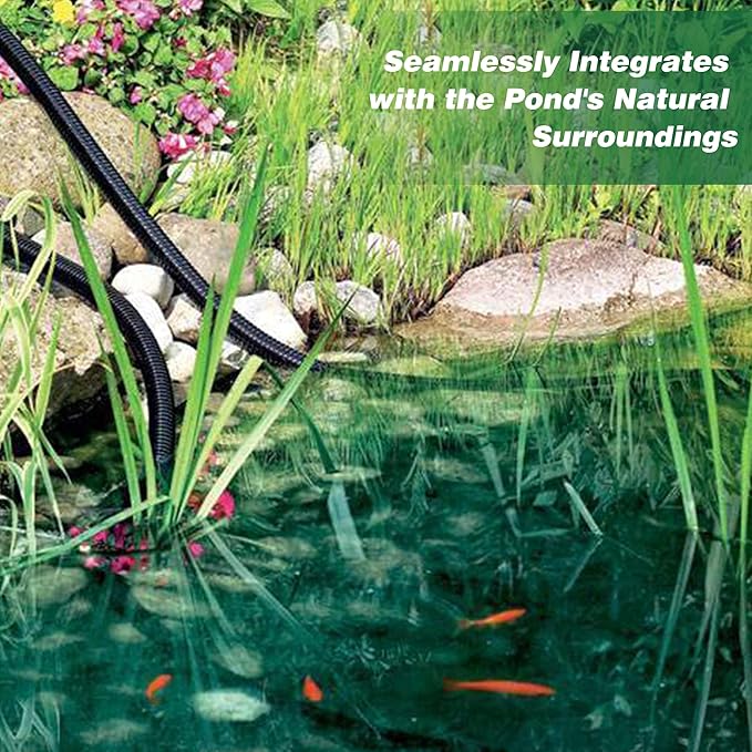 1" Dia. Corrugated Pond Tubing 1-Inch ID, 3.9 FT Length, Black PVC Kinkproof Strong Flex Tubing