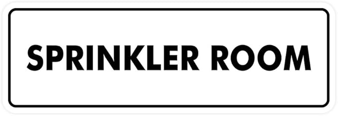 Signs ByLITA Standard Sprinkler Room Sign (White) - Medium