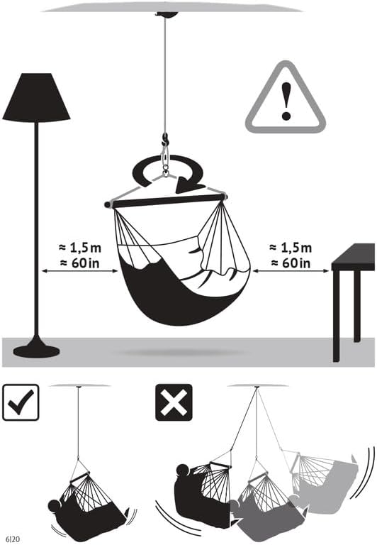 LA SIESTA® - Medium Basic Domingo Hammock Swing Chair - Weather & Tear Resistant Hanging Hammock Chair - Indoor Outdoor Hammock Chair Swing - Patio Porch Bedroom Hanging Chair - Max 250 Lbs, Sea Salt