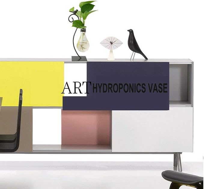 Marbrasse Desktop Glass Planter Hydroponics Vase,Planter Bulb Vase with Holder for Home Decoration,Modern Creative Bird Plant Terrarium Stand, Scindapsus Container (Bulb Vase)