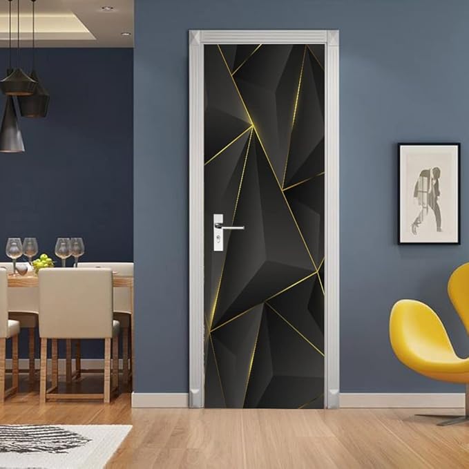 3D Peel and Stick Murals - Three-dimensional Wallpaper Self-adhesive Decals Removable PVC Waterproof Door Poster for Bedroom Living Room Wall Decoration 34.6 x 78.7 inch