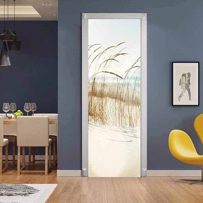 3D Door Stickers Murals Peel and Stick - Sirte Dunes - Door Wallpaper Self-Adhesive Door Decals Removable PVC Waterproof Door Poster for Bedroom Living Room Door Decoration 30.3"x78.7"