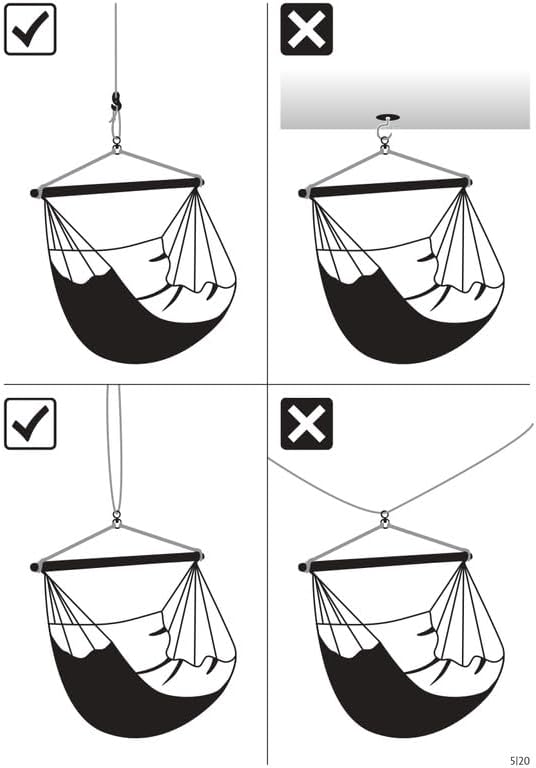 LA SIESTA® - Large Comfort Domingo Hammock Swing Chair & CasaMount - Weather & Tear Resistant Hanging Chair - Outdoor Indoor Hammock Chair w/Suspension Kit for Walls Ceilings Square Beams - Cedar