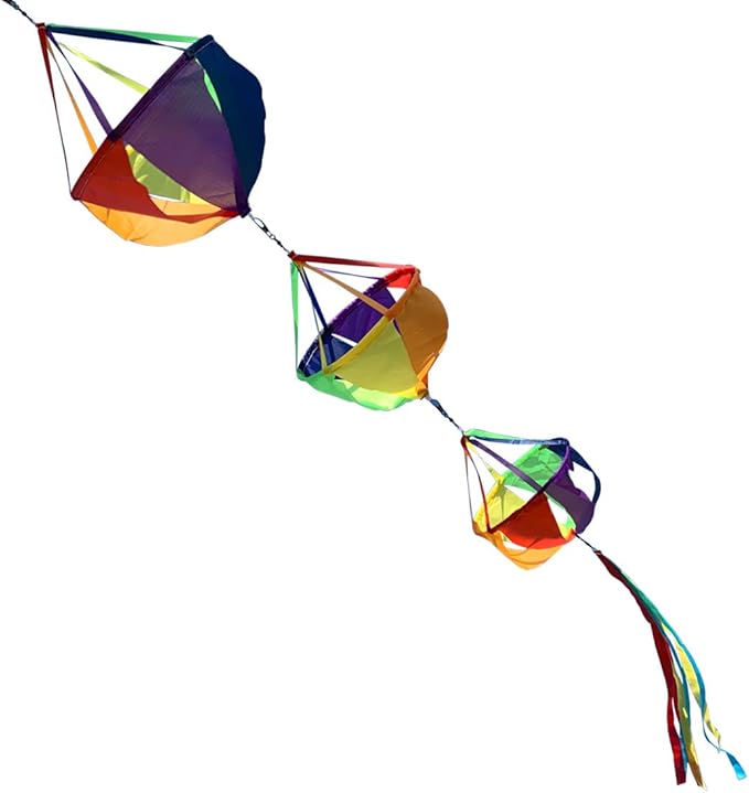 9KM DWLIFE 62" Fashion Windsocks Wind Twister Spinners Rainbow Kite Socks Flag Garden Yard Decoration
