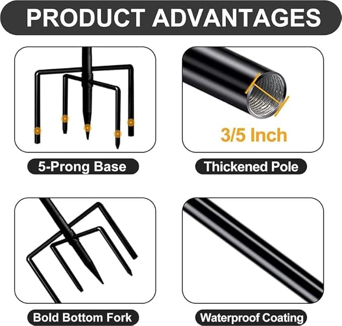 Shepherds Hook for Bird Feeders for Outside, 92 Inch Adjustable Shepards Hooks for Outdoor (2pcs), Heavy Duty Humming Bird Stand Feeder Pole, Metal Garden Hooks Hanger for Outdoor Décor