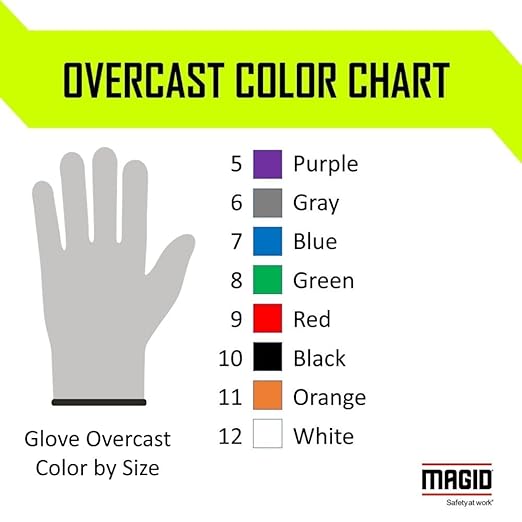 MAGID D-ROC ANSI A4 AeroDex Polyurethane Palm Coated Work Gloves, 1 Pair, Size 11/2XL, GPD482