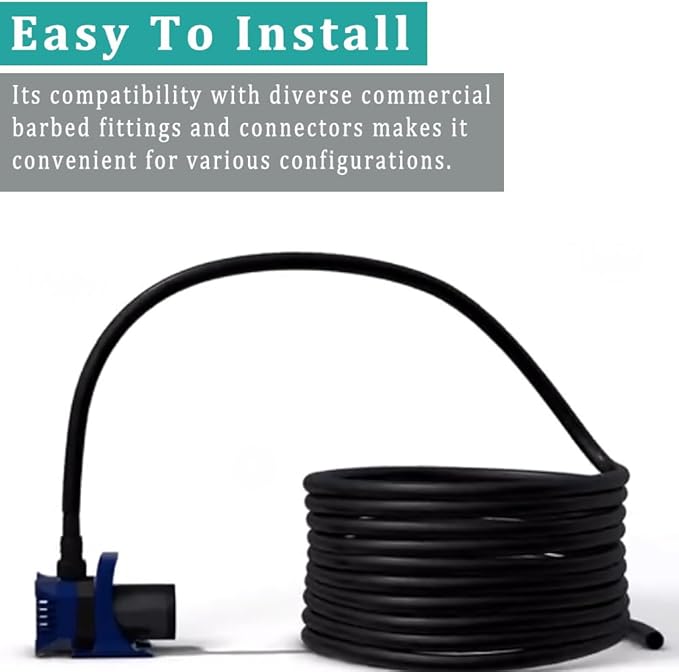 Black Vinyl Tubing 5/8” ID × 4/5” OD - 10 Feet PVC Flexible Plastic Tube Hybrid Hose, Transfer Water Air Oil for Pond Fountain Garden, Non-toxic and BPA free