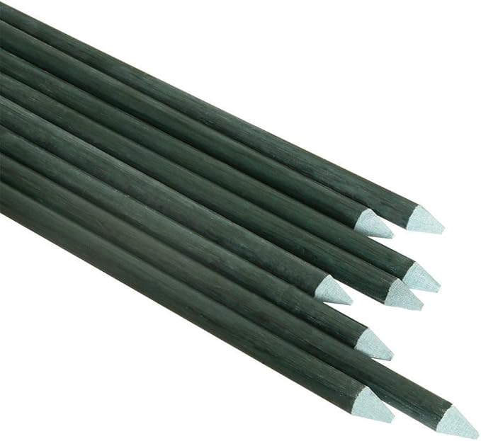 8 Pack Garden Stakes 4Ft for Climbing Plants Supports Pole EcoStake Rust-Free 3/8'' Dia Plant Sticks Fence Post (48inch)