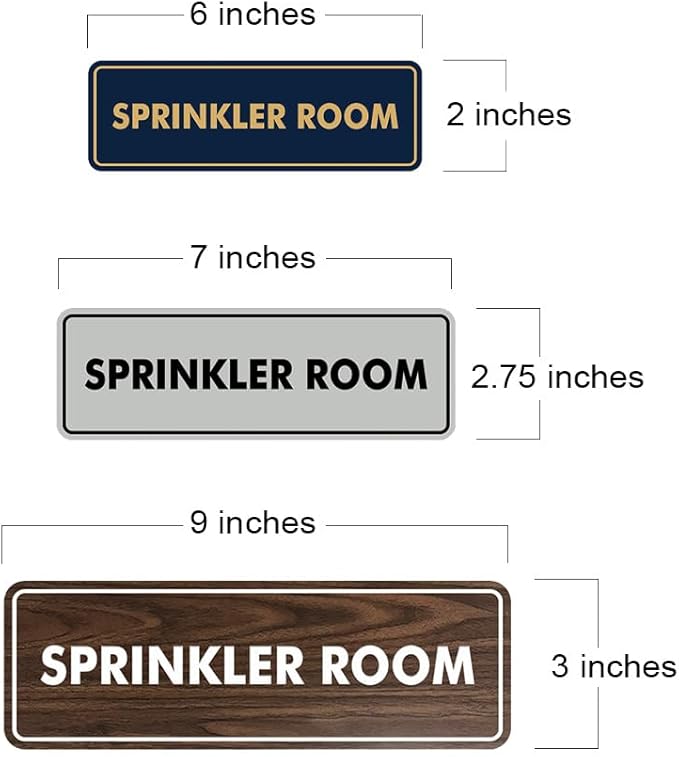 Signs ByLITA Standard Sprinkler Room Sign (Red) - Large 2 Pack
