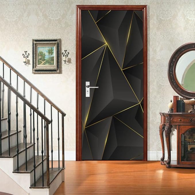 3D Peel and Stick Murals - Three-dimensional Wallpaper Self-adhesive Decals Removable PVC Waterproof Door Poster for Bedroom Living Room Wall Decoration 30.3 x 78.7 inch