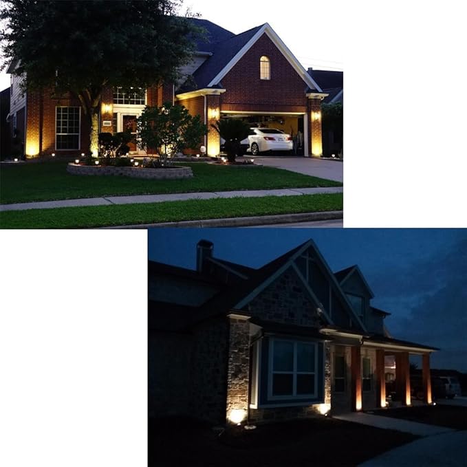 2 Pack Outdoor Landscape Lighting 5W COB LED Spotlights for Garden Lawn Wall Yard Path with Spiked Stand and Plug Adapter (Warm White)