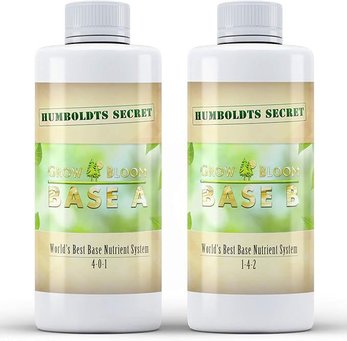 Humboldts Secret Set of A & B Liquid Hydroponics Fertilizer - World's Best Nutrient System – Hydroponic Nutrients for Outdoor, Indoor Plants – Supports Vegetative and Flowering Stages of Plants