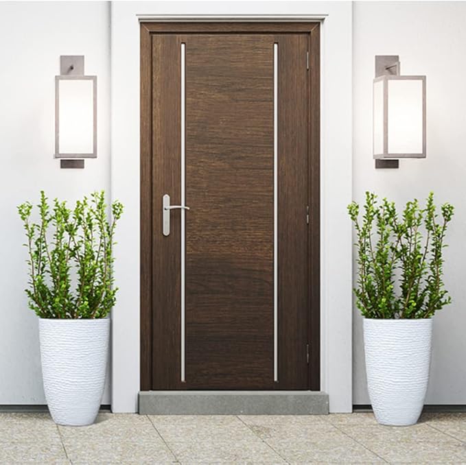 Worth Garden 2-Pack 21" H. White Tall Planters - 14'' Dia Resin Large Round Flower Pots for Outdoor Plants Trees - Imitation Stone Finish Plastic Indoor Front Porch 9 Gallon Decorative Container Patio