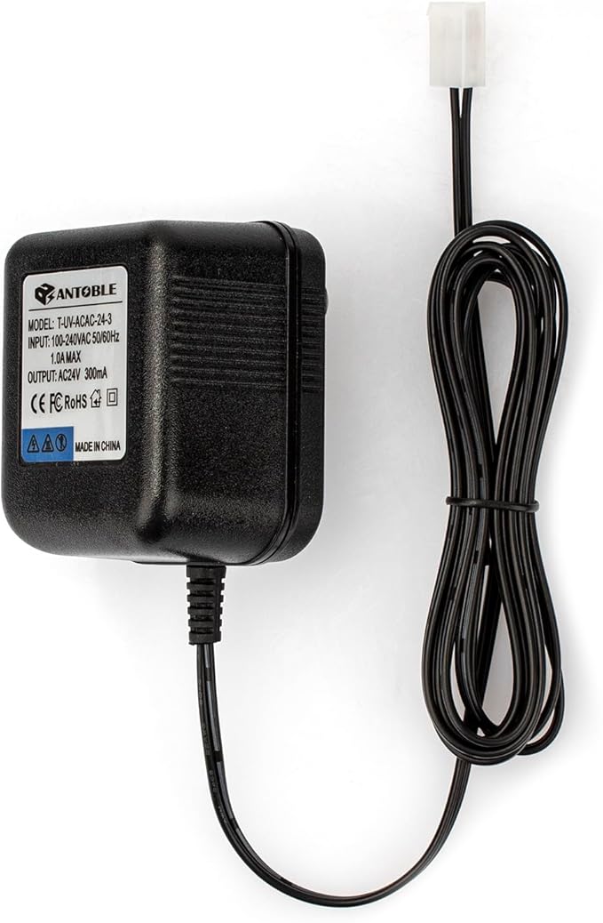 ANTOBLE Sprinkler System Power Supply Transformer 24V 300mA Irrigation Timers System Power Cord Replacement Part AC Adapter Charger Indoor Sprinkler Controller Irrigation System Accessories