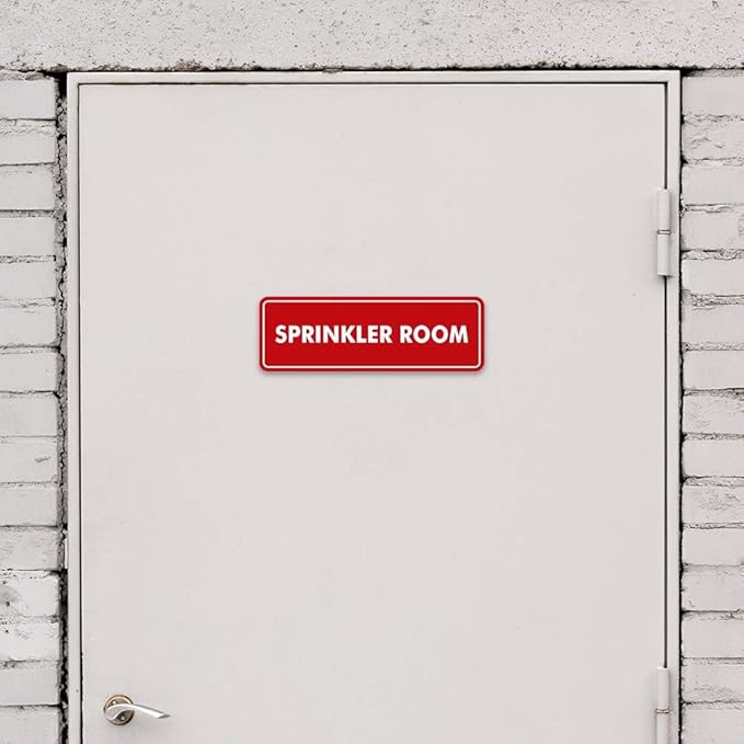 Signs ByLITA Standard Sprinkler Room Sign (Walnut) - Large