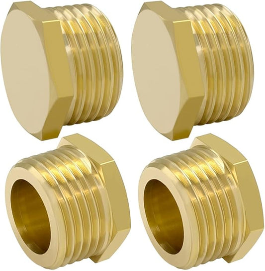 Hooshing 6PCS 3/4" GHT Male Garden Hose End Cap Plug Garden Irrigation Pipe Fittings Water Tubing Stopper