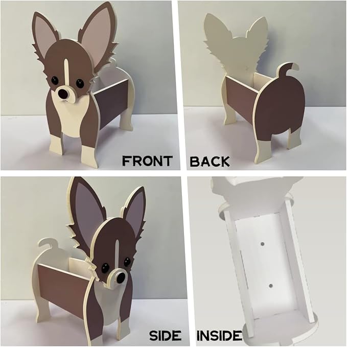 Karelian Bear Dog Planter Plant Pots,Cute Garden Dog Flower Planter,Dog Planters Birthday Gifts for Women,Office,Indoor/Outdoor Decor（9.45 * 8.15 * 13.39in）