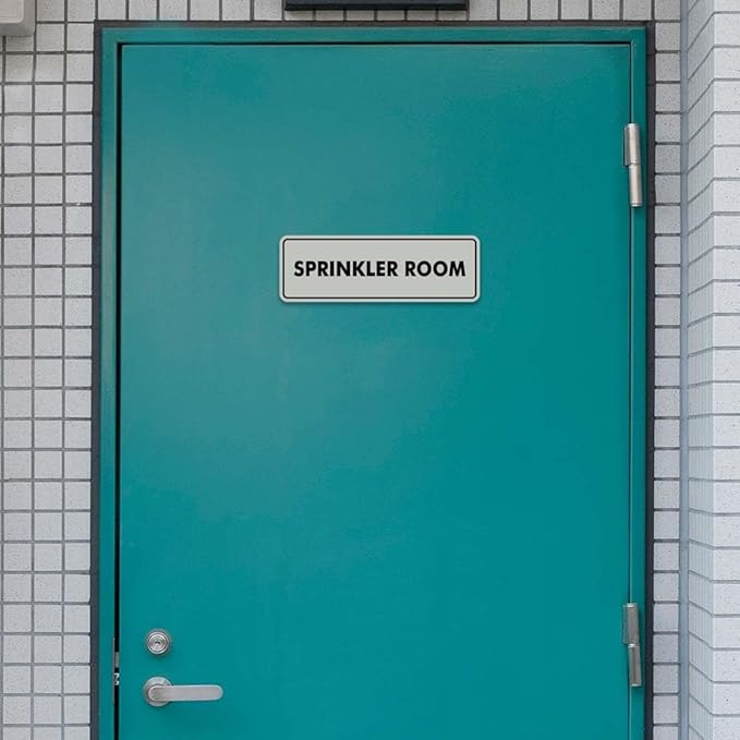 Signs ByLITA Standard Sprinkler Room Sign (Red/Yellow) - Small 2 Pack