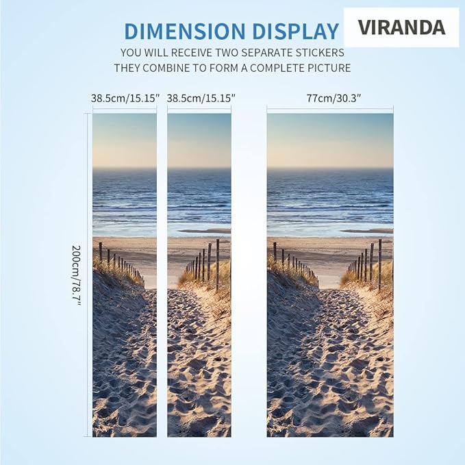 3D Door Stickers Murals - Horse Peel and Stick - Wallpaper Self-Adhesive Decals Removable PVC Waterproof Poster for Bedroom Living Room 35.4" x 78.7"