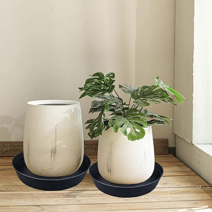 Plant Saucer 18 Inch, Extra Large Planter Saucer 2 Pack, Plastic Plant Saucers for Indoors and Outdoors, Plant Pot Saucers, Drainage Tray for 16, 17, 18 in Planters