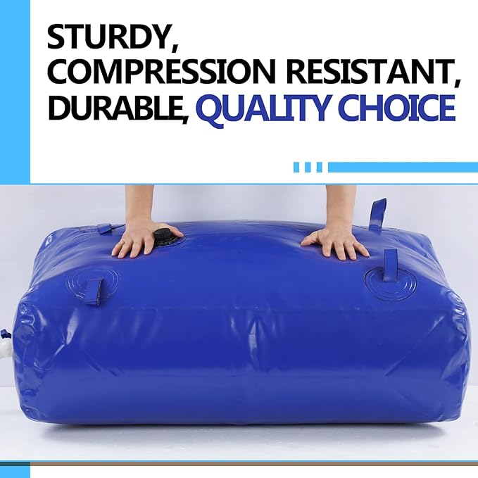 Kingdder Large Capacity Water Storage Bladder Emergency Water Bladder Tanks Foldable Storage Tank Portable Rainwater Bag for Drought Resistance Fire Protection Agricultural Irrigation(540L)
