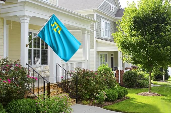 Crimea Tatar Flag 2x3FT Crimean Tatars Polyester Banner With 2 Grommets Fade Resistant Vivid Color For Patriotic Festival Events Party Decoration (Crimean Tatars, 2x3FT)