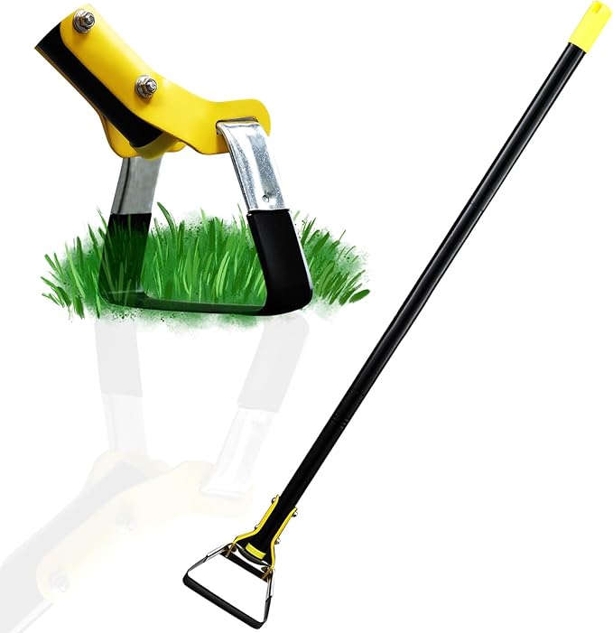 DonSail Hoe Garden Tool - Scuffle Garden Hula Hoes for Weeding Gardening Long Handle Heavy Duty - Adjustable Weeding Loop Stirrup Hoe 30-43 Inch Black