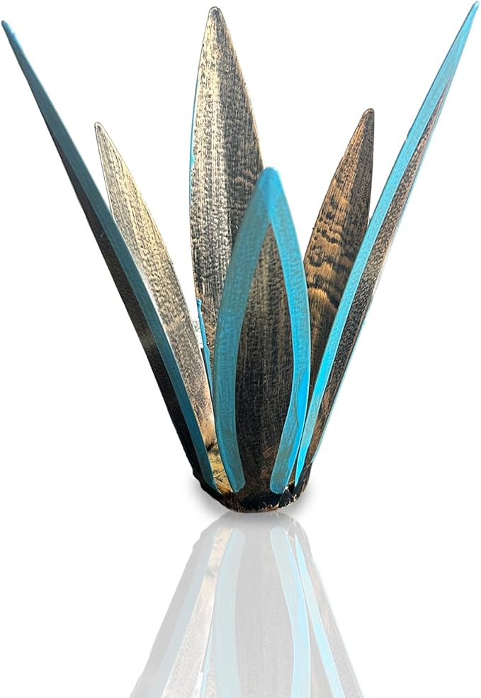 1 PCS 9 inches Agave Sculpture Decoration, Vintage Country Hand-Painted Sculpture DIY Metal Agave Plant, Home Garden Courtyard Lawn Outdoor Decoration
