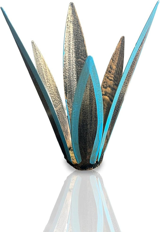 1 PCS 9 inches Agave Sculpture Decoration, Vintage Country Hand-Painted Sculpture DIY Metal Agave Plant, Home Garden Courtyard Lawn Outdoor Decoration