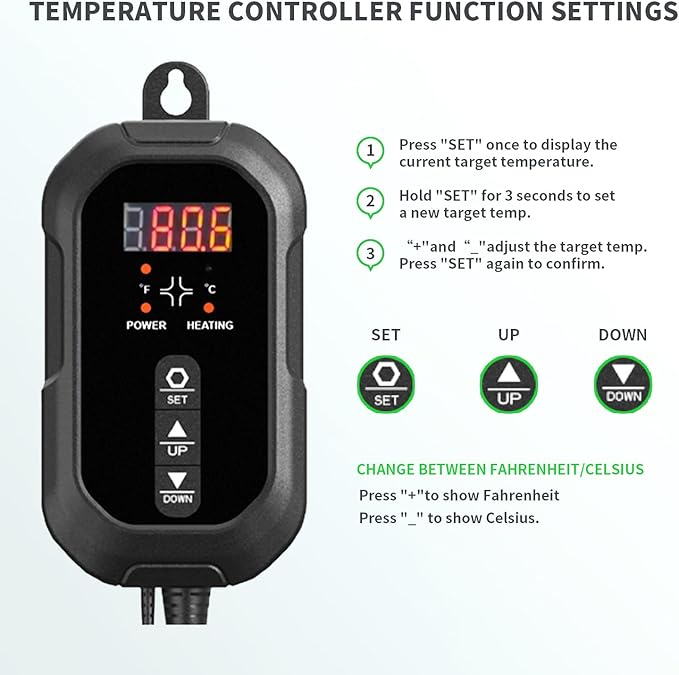 20"x 20" Seedling Heat Mat with Digital Thermostat Combo Set,ETL Certified and Durable Waterproof Warm Hydroponic Heat Mat for Germination,Indoor Gardening,Brewing and Greenhouses