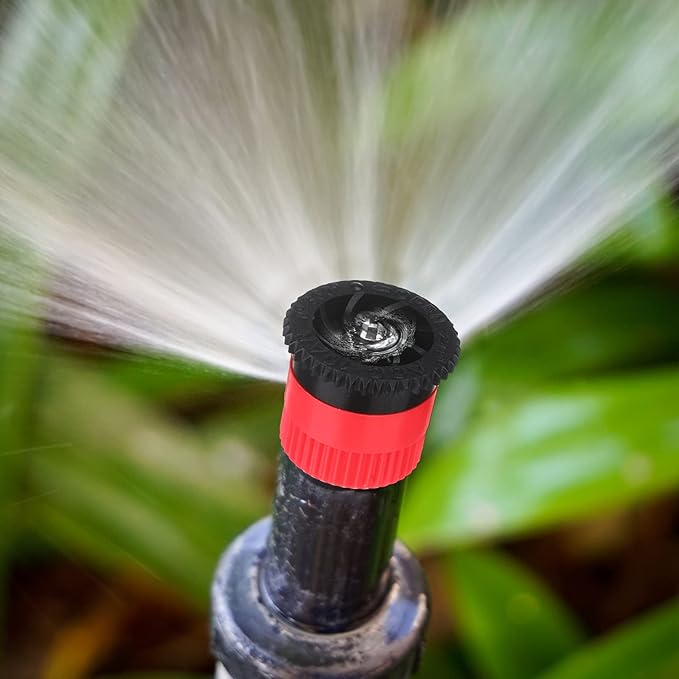 32 Pieces 4 Type Variable Arc Nozzle Pop-Up Sprinkler Head Adjustable 360 Degree Rotating Sprinkler Heads Replacement for Garden Lawn Irrigation (Multi Colors)