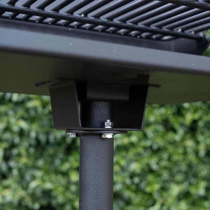 Ash & Ember Park-Style Grill, 384 Sq. In Jumbo Charcoal Grill, Single Post Outdoor Cooking Backyard BBQ, Camp Grilling Barbecues
