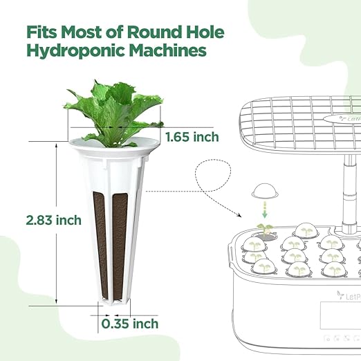 LetPot 172 Pcs Seed Pod Kits, Hydroponics Growing Sponges, Grow Anything Kit Pod for Hydroponic with 60 Sponges, 2 Nutrients, 25 Baskets, 60 Stickers, 25 Germination Domes