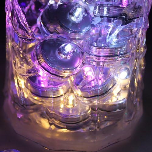 Bright LED Floral Tea Light Submersible Lights for Party Wedding (Red, 20 Pack)