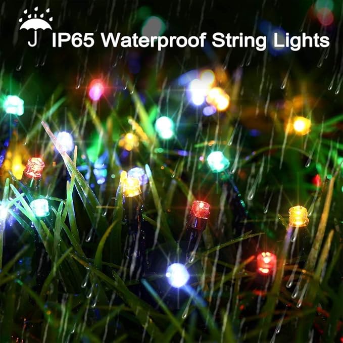 Joomer Solar Christmas Lights Outdoor 4 Pack Total 156FT 400LED 8 Lighting Modes Solar String Lights Waterproof Fairy Tree Lights for Garden Yard Patio Christmas Decoration (Multicolor)