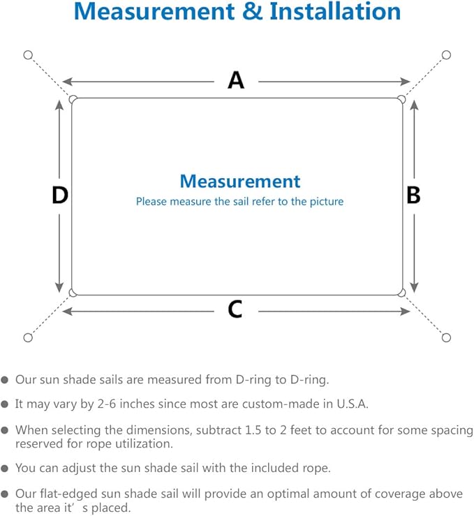 Eden's Decor Straight Flat-Edged Sun Shade Sail Rectangular 16' x 19' Grey UV-Blocking Outdoor Canopy Fabric Cloth Awning for Pergola Patio Garden Backyard Custom Size