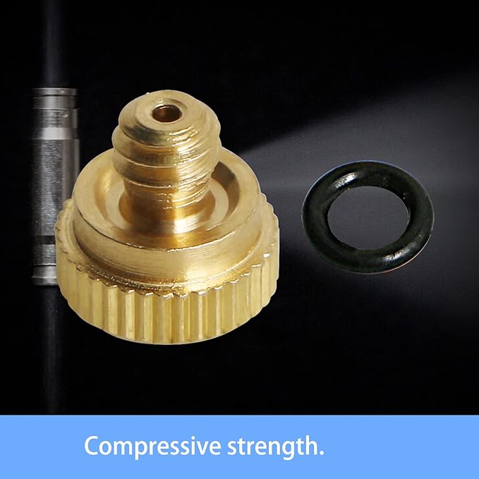 Aopin G 3/16 Brass Misting Nozzles 0.6mm / 0.024" Orifice Atomizing Mister Sprayer Nozzle Suitable For Outdoor Cooling,Garden Irrigation,Fountain, Crop Nutrient Injection, Greenhouse 16 Pcs