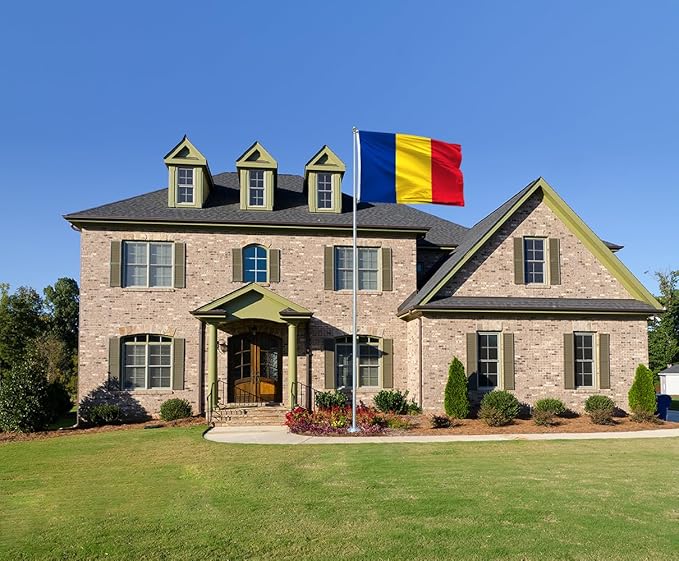 Double Sided Romania Flag 4x6FT Romanian National Polyester Banner With 2 Grommets Fade Resistant Vivid Color For Patriotic Festival Events Party Decoration (Romania, 4x6FT-3ply)