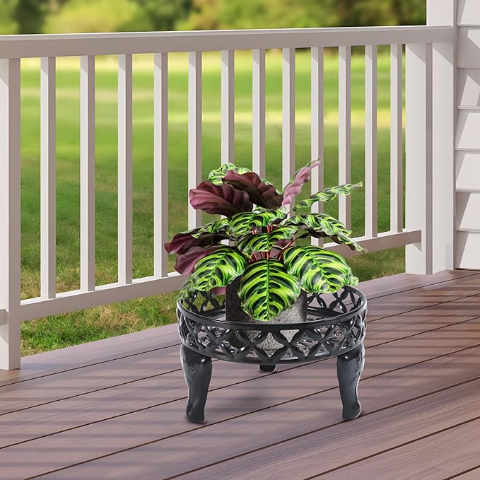 Black Plant Stand Indoor, Metal Plant Stands Outdoor, Anti-Rust Planter Stands Plant Shelf, Flower Pot Stand for Multiple Plants, Display Shelves Potted Plant Holders for Garden Patio Decor