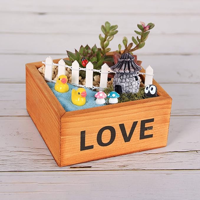 105 Miniature Fairy Garden Accessories, Fairy Garden Kit, Fairy Garden Animals, Miniature Figurines, Micro Landscape Ornaments Kit, Garden DIY Kit for Dollhouse Decoration Plant House Decor