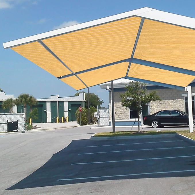 Eden's Decor Straight Flat-Edged Sun Shade Sail Rectangular 17' x 22' Wheat UV-Blocking Outdoor Canopy Fabric Cloth Awning for Pergola Patio Garden Backyard Custom Size