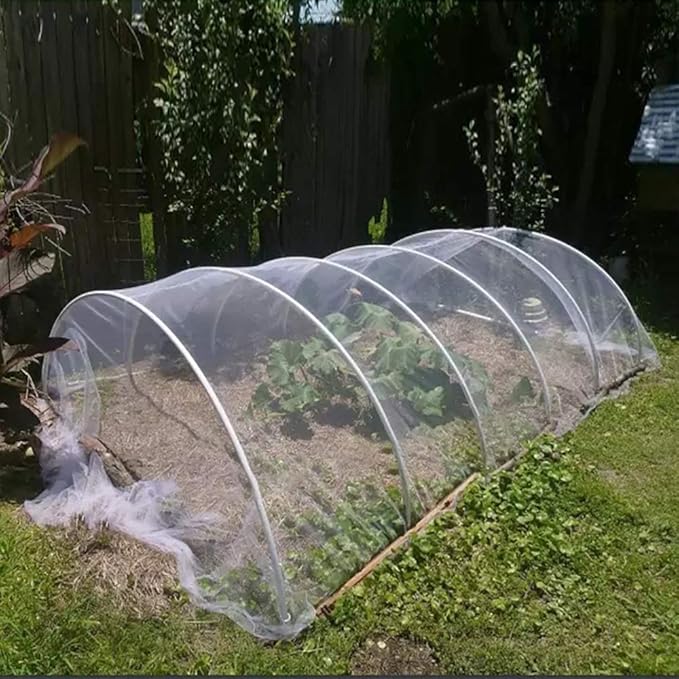 Agfabric Garden Netting 5'x10' Insect Pest Barrier Bird Netting for Garden Protection,Row Cover Mesh Netting for Vegetables Fruit Trees and Plants,White