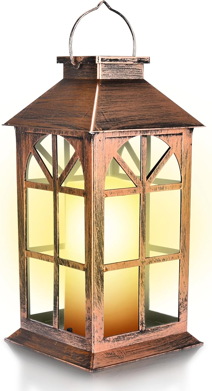 SteadyDoggie Solar Lanterns Outdoor Waterproof - Decorative Hanging Patio Lights and Table Lamp - Illuminated Smart and No Cord Jar Lantern - LED Colorful Light Pathway Lantern for Garden, Porch
