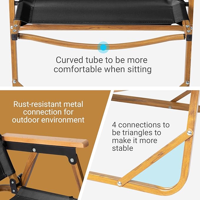 Outvita Portable Folding Camping Chair, Ultralight Low Beach Chair, Durable Aluminum Frame Armchairs for Hiking Concert Fishing Picnic, Supports 223Lbs